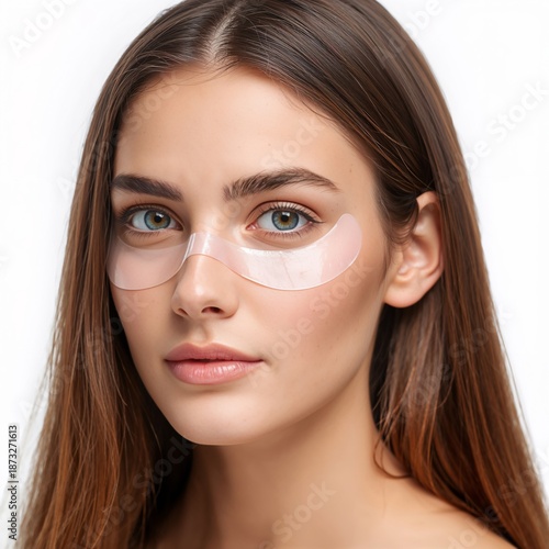 Woman Applying Eye Mask in Beauty Routine at Home in the Afternoon