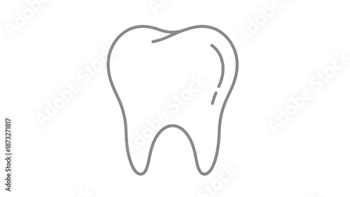 A simple line drawing of a tooth on a white background