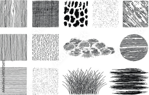 Seamless Black and White Textures & Patterns - Abstract Line Designs, Grunge, and Organic Shapes for Creative Projects