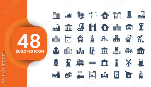 48 Building and Architecture Icons Collection