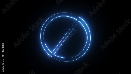 blue neon-style forbidden or prohibition sign. It is a universal symbol used to indicate that something is not allowed or prohibited. 