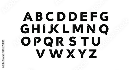 A striking display of the complete english alphabet in bold block lettering silhouette
