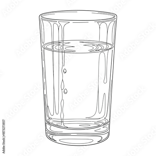 Crystal Clear Refreshment: A tall, elegant glass filled with pure, refreshing water, offering a simple yet essential symbol of hydration and well-being.
