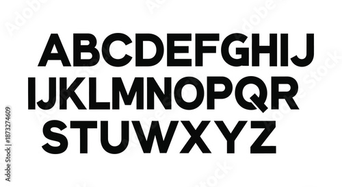 a complete display of capital letters from the english alphabet in black silhouette