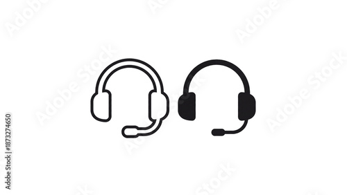 Customer Support Headset Icon Isolated Transparent Background, Call Center and Online Service Communication, PNG