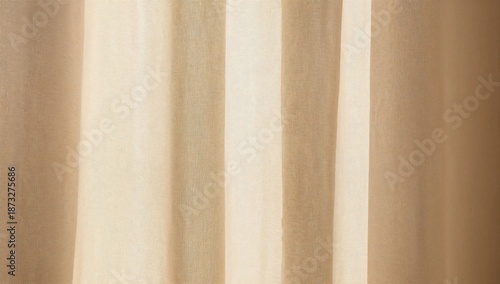 Soft Fabric Curtains Allow Sunlight to Enter a Bright Room in the Afternoon
