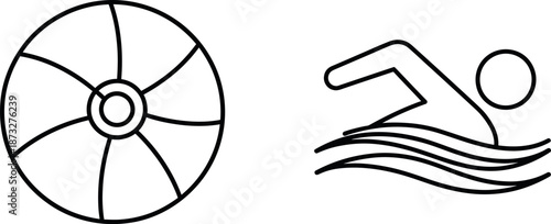 Swimmer with swimming accessories