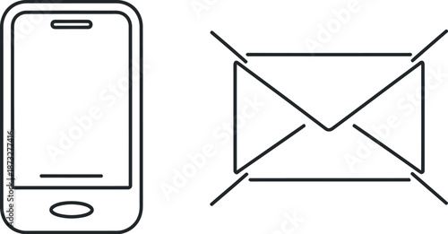 Mobile phone and invalid email icon
