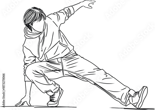 Hip Hop Dancer Performing Floor Move