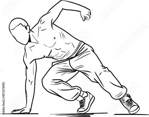 Breakdance Street Dancer Performing Floor Move