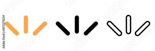 強調表現の放射ラインアイコンセット /Emphasis Line Effect Icon Set