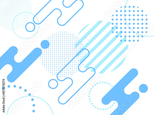 ブルー系メンフィス風抽象背景素材 /Blue Memphis Style Abstract Background