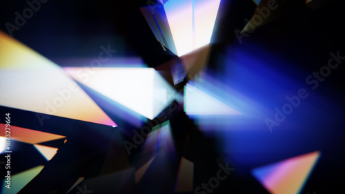 Photos Kaleidoscopic diamond refracting light, creating a beautiful and colorful lens f