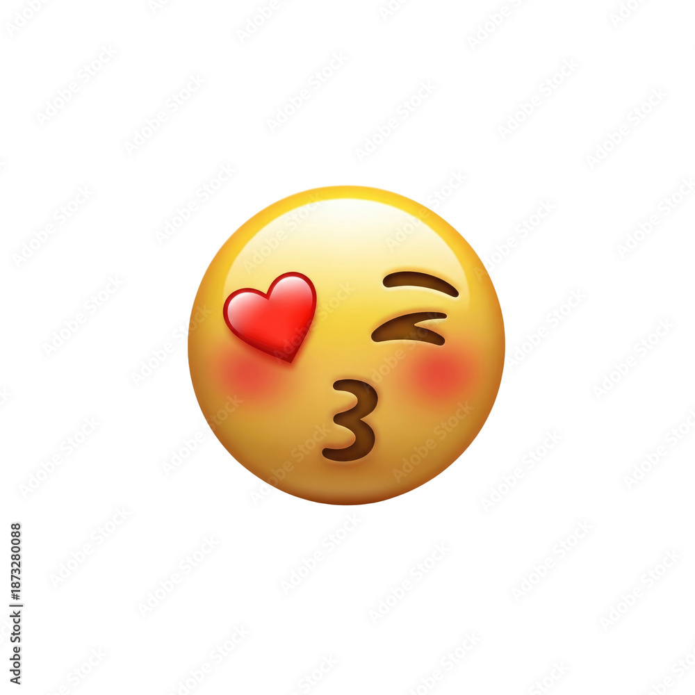 Fototapeta premium Emoji with heart eye and kissing face
