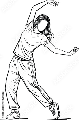 Hip Hop Dance Stylish Pose Drawing