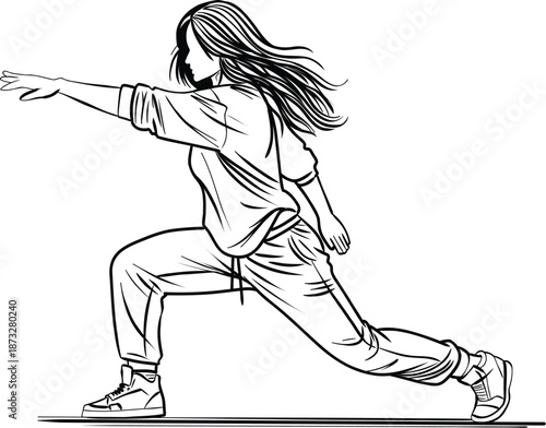 Hip Hop Dance Stylish Pose Drawing