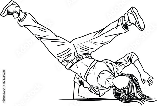 Hip Hop Dance Handstand Pose Drawing