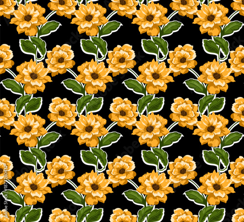 Seamless flowers pattern. Hand draw abstract floral pattern.
