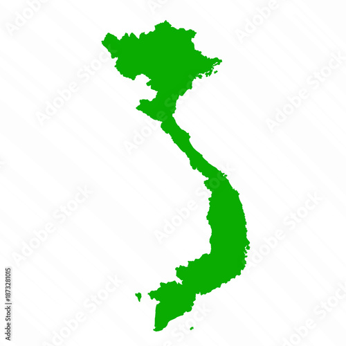 Green Vector Map of Vietnam Country