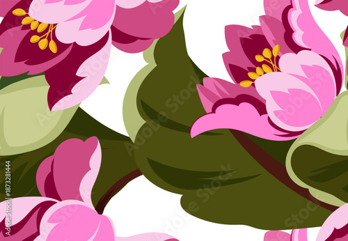 Seamless flowers pattern. Hand draw abstract floral pattern.