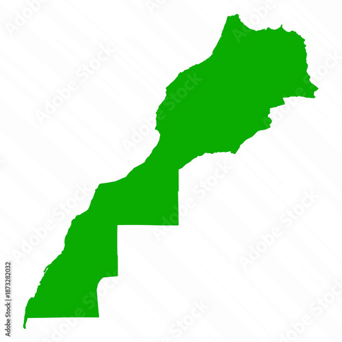 Green Vector Map of Morocco Western Sahara Country