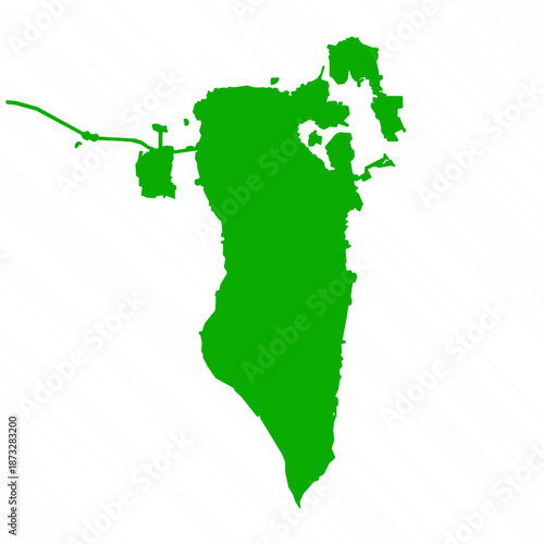 Green Vector Map of Bahrain Country