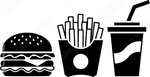 fast food combo icon vector illustration
