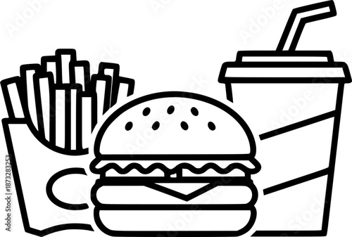 fast food combo icon vector illustration
