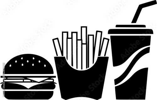 fast food combo icon vector illustration
