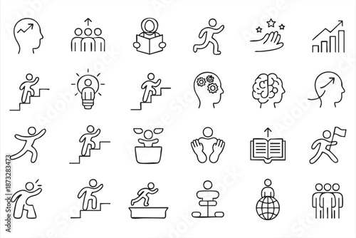 Growth and Success UI Icons for Education and Development Apps