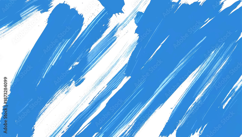 Fototapeta premium Abstract watercolor blue background with paint splashes featuring a vector illustration of a red airplane flying through white clouds and a sky map for air travel