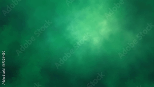 An abstract dark green texture backdrop features swirling motion and fog patterns blending into a moody nature sky with hints of light and stormy blue clouds