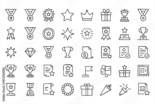 Trophy and Medal UI Icons for Awards and Success Programs