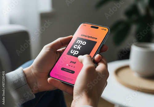 Close up of a person holding a smartphone