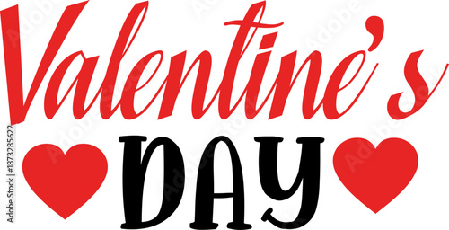 Happy Valentine’s Day typography text on plain white transparent isolated background for card, shirt, hoodie, sweatshirt, apparel, tag, mug, icon, poster or badge