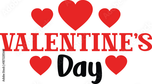 Happy Valentine’s Day typography text on plain white transparent isolated background for card, shirt, hoodie, sweatshirt, apparel, tag, mug, icon, poster or badge