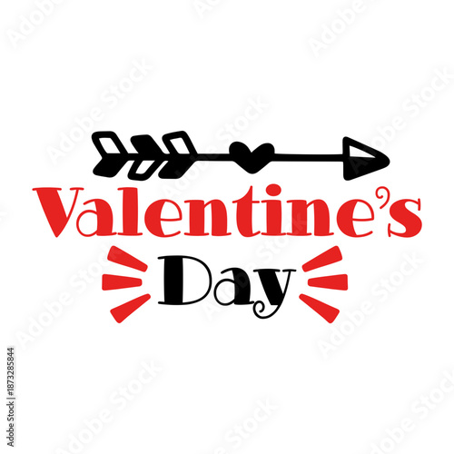 Valentine’s Day typography text on plain white transparent isolated background for card, shirt, hoodie, sweatshirt, apparel, tag, mug, icon, poster or badge