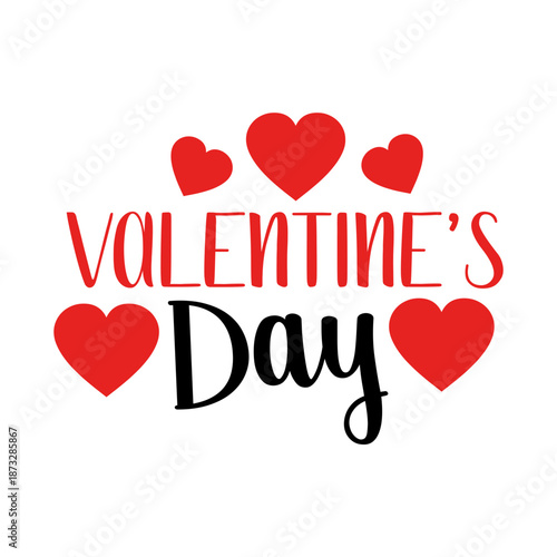 Valentine’s Day typography text on plain white transparent isolated background for card, shirt, hoodie, sweatshirt, apparel, tag, mug, icon, poster or badge