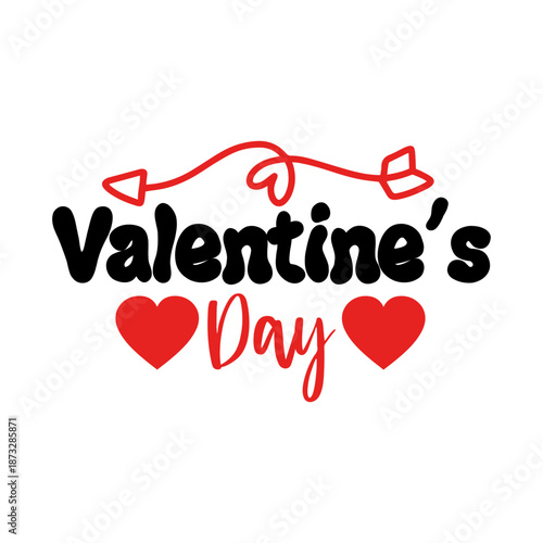 Valentine’s Day typography text on plain white transparent isolated background for card, shirt, hoodie, sweatshirt, apparel, tag, mug, icon, poster or badge