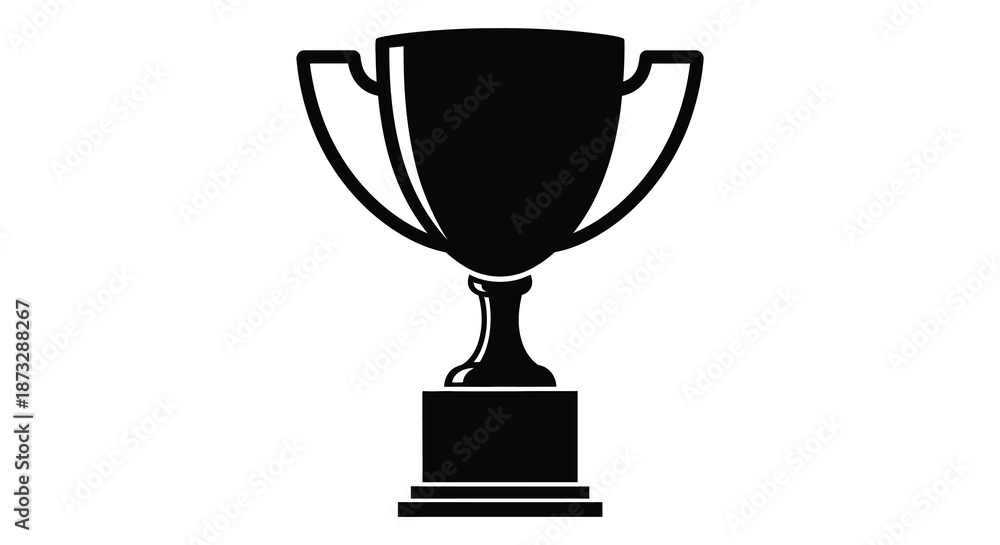 Obraz premium A striking black and white image of a classic trophy design in a silhouette