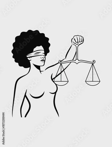 An emblematic representation of a blindfolded woman symbolizing justice, holding scales to reflect fairness and equality, which resonate deeply with ethical and moral concepts.