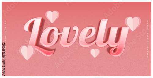 Editable 3d style text effect - lovely text in pink theme
