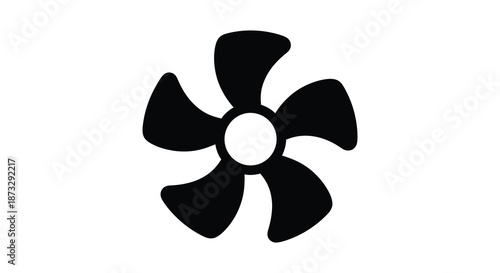 A striking black floral design with five petals and a central void a beautiful silhouette
