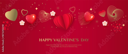 Happy Valentine s Day. Concept for Valentine s Day cards, love messages, backgrounds, social media, web banners, and marketing. Give the gift of love. Vector