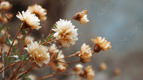 Wallpaper Mural Close up view of delicate dried wildflowers with muted colors against a soft blurred background Torontodigital.ca