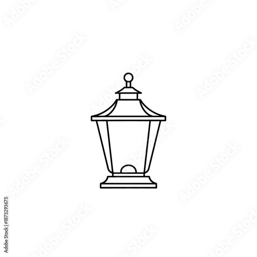 Vector illustration icon vector illustration of a simple outdoor lantern with a finial on top isolated on white background for design and decoration purposes easily