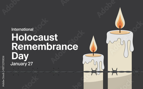 International holocaust remembrance day commemoration with candles