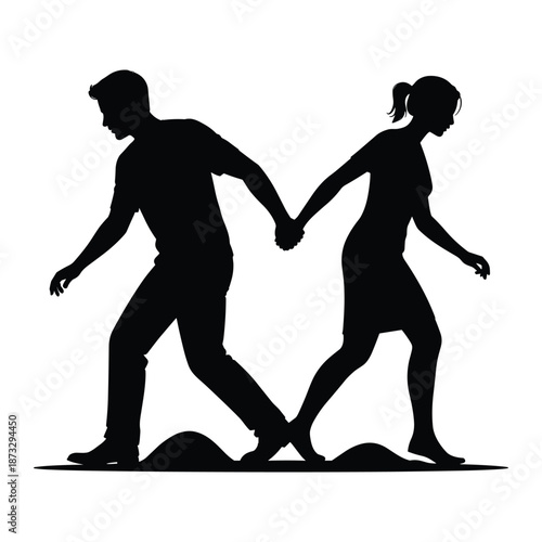 Emotional Distance Silhouette Illustration