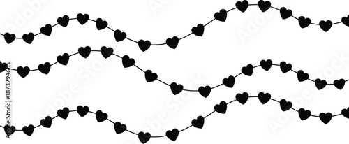 String of interconnected hearts illustration