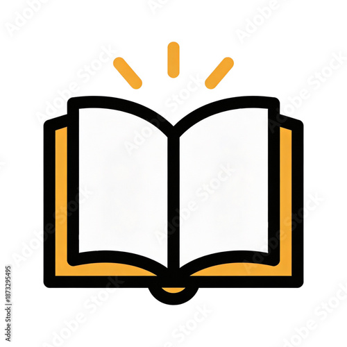 Open Book with Light - Vector Illustration